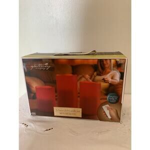 Apothecary& Co* Three (3) Piece Pillar Led Candle Set With Wireless Remote, A17